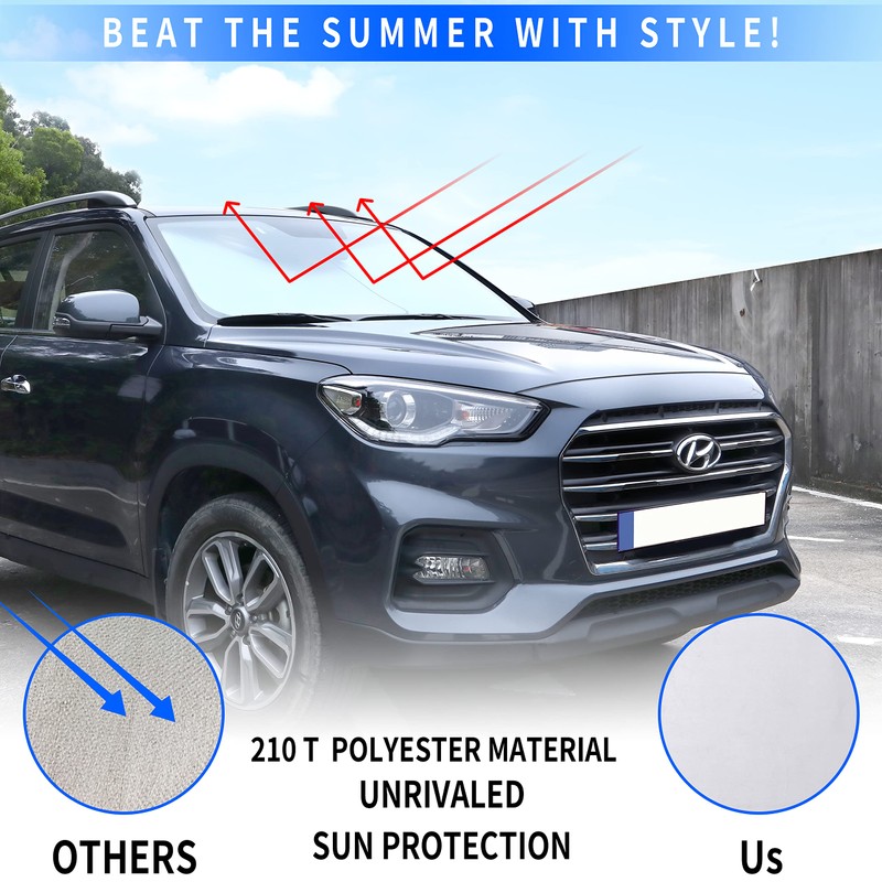 Windshield Sun Shade - 2 Piece Car Sun Shade Windshield,
