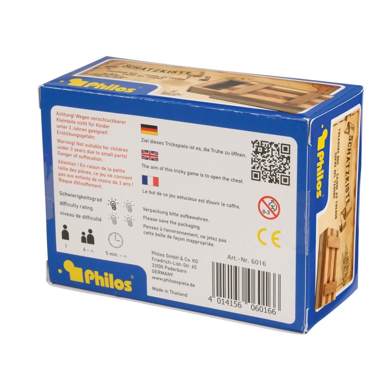 Philos 6016 Treasure Chest, Secret Box, Gift Box, Puzzle Box,