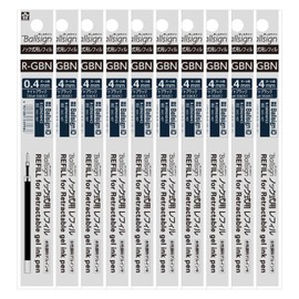Sakura Crepas R-GBN04#43 (10) Ballpoint Pen Refill for Ball Sign iD 0.4mm, Night Black, 10 pcs