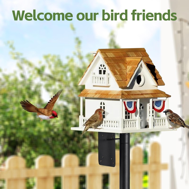 Bird Feeder Pole,75" Outdoor Bird House Pole Kit Stand with