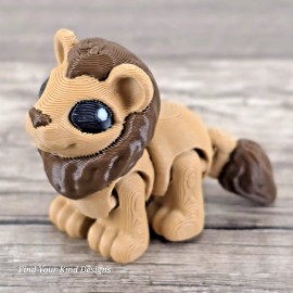 3D Printed Lion Hatchling | Articulated Flexi Fidget Toy | 2" Cute Mini Figure