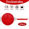 Tolare 100 Pcs 10 Inch 3 Compartment Plates Plastic, Divided