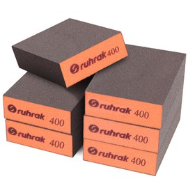 Sruhrak Sanding Block 12 Pieces Hard Sanding Sponges, 400 Grits Wet Dry Reusable Sanding Pads for Wood, Plastic, Drywall and Metal Polis