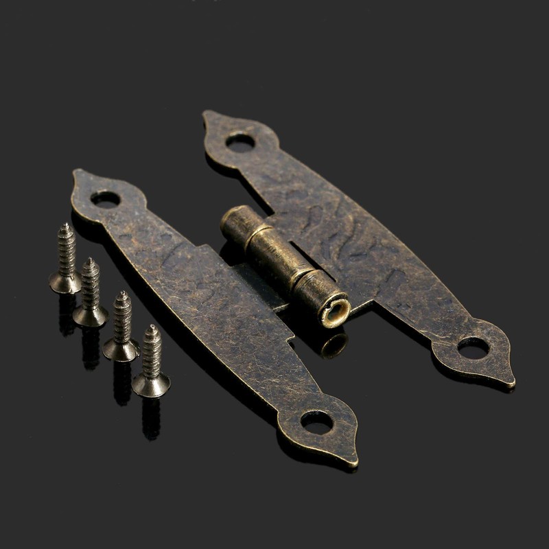 Dophee 8Pcs Hinges Retro Butt Hinges Antique Hinges Bronze with