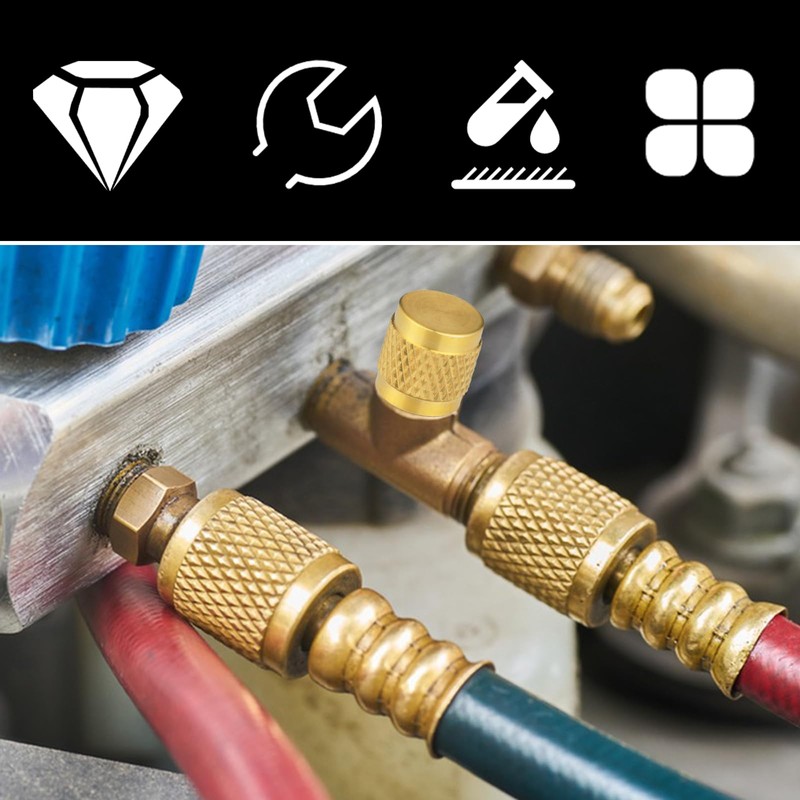 1/4" Flare Caps, 10 Pcs Brass Compression Cap Stop Valve