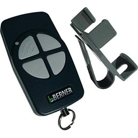 Berner Midi Handheld Transmitter BHS140 (Frequency 868 MHz, Accessories for Gate Operators, 4 Channels, with Ring Eyelet, with Red LED) 2901884