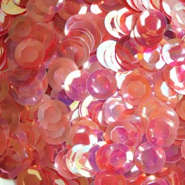 Unbranded 20mm Cup Sequins Coral Orange Crystal Iris Rainbow Iridescent Made in USA