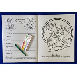ZOCO – Eat Right, Eat Healthy – Nutrition Coloring Books (25 Bulk Pack, With Crayons) – Doctor Handouts –Educational Games & Activities for Kids