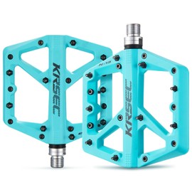 KRSEC Nylon Bike Pedals 9/16 Inch Mountain Bike Pedal Premium Road Bike Pedals Wide Paltform and Lightweight Aluminum Bicycle Pedals for Professional Mountain and Road Bike 3 Sealed Bearing Green