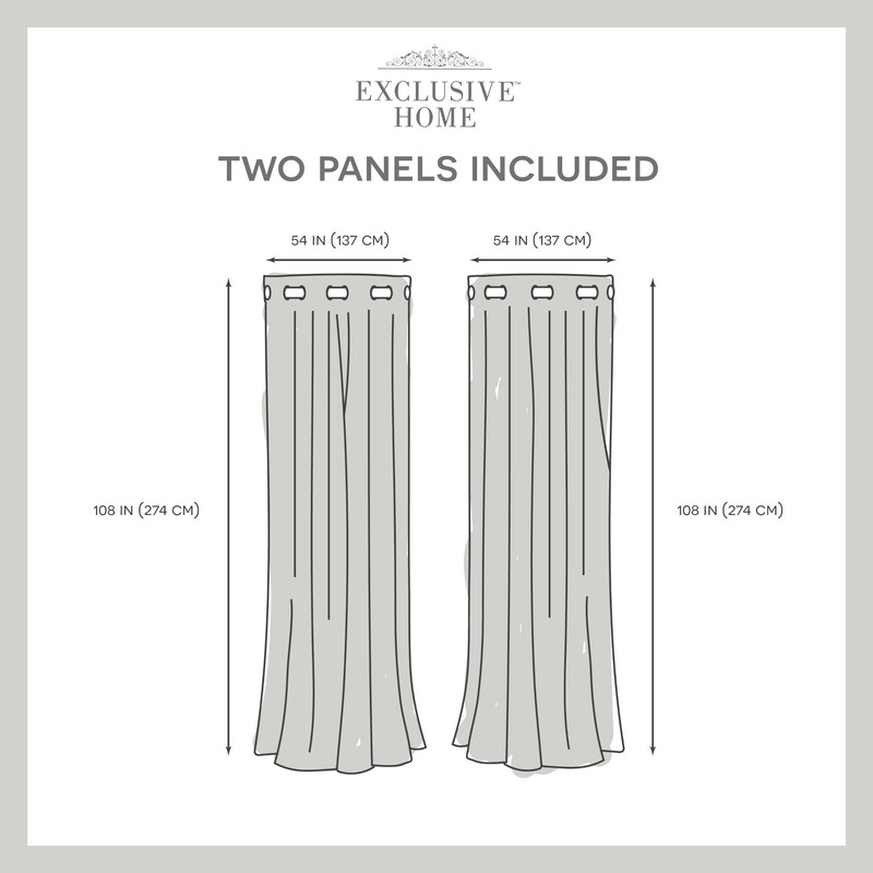 EXCLUSIVE HOME Loha Linen Grommet Top Curtain Panel Pair, 54"x108",