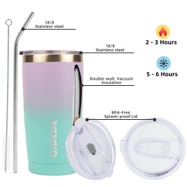 BJPKPK Insulated Stainless Steel Tumbler, Coffee Tumbler with Lid and Straw, ...