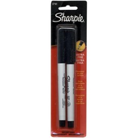 SHARPIE 2 Black Permanent Markers, with an Ultra Fine Tip, (2 Packs)
