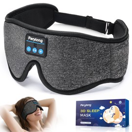 Sleep Mask with Bluetooth 5.4 Headphones, 3D Contoured Sleep Eye Mask with Ultra-Thin HD Stereo Speakers for Side Sleepers, Long-Lasting Battery Life & Blackout for Men Women Deeper Sleep