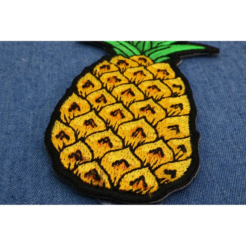 Pineapple Patch - 2x3.5 inch - Embroidered Iron on Patch