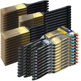 Great Andrew Paint Brushes, 30 PCS (2" 3" Flat & 2" Angled) Bulk Paint Brush Pack Multi use, Paint Brushes Set for Walls Fences Trim Home Furniture