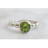 Peridot Gemstone Bubble Sterling Silver Ring US Size 8 /