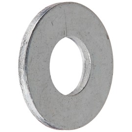 Small Parts Steel Flat Washer, Zinc Plated Finish, ASME B18.22.1, No. 10 Screw Size, 1/4" ID, 9/16" OD, 0.049" Thick (Pack of 100)