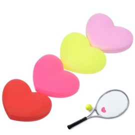 PAVIKE Tennis Anti-Vibration Absorption Vibration Ball Stops Heart Shape High Elasticity Reusable Easy Care Pack of 4 Tennis Racquet Anti-Vibration Tennis