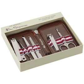 Ben Sherman Men's 6 Piece Manicure Travel Set, Brown, Small