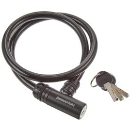 Bridgestone WL-AD.B Allock Bicycle Key Wire Lock, Black, Anti-Theft, Anti-Theft, Diameter 4.7 x 31.5 inches (12 x 80 cm)