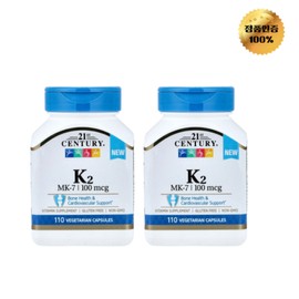 1+1 21st Sentry Vitamin K2 100mcg Veggie Capsules 110 tablets, 2 pcs / 1+1 21st센트리 비타민K2 100mcg 베지 캡슐 110정, 2개
