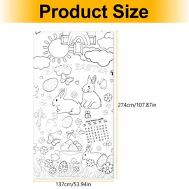 Lotsdonxia Easter Kids Doodle Tablecloth Disposable DIY Paper Eco-Friendly Tablecloth Suitable for Teenage Party Doodling Enhance Hands-On Ability