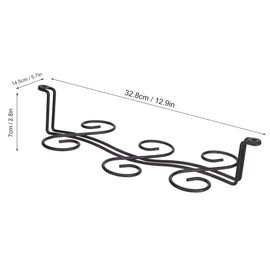 Wine Glass Rack, 13 inch Wine Glass Holder Under Cabinet Stemware Rack Hanger with 6 Hooks Kitchen Metal Hanging Organizer Glass Display Storage Rack for Home Kitchen Bar