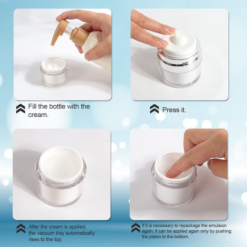 Airless Pump Jar - 0.5 Oz Lotion Dispenser with Pump