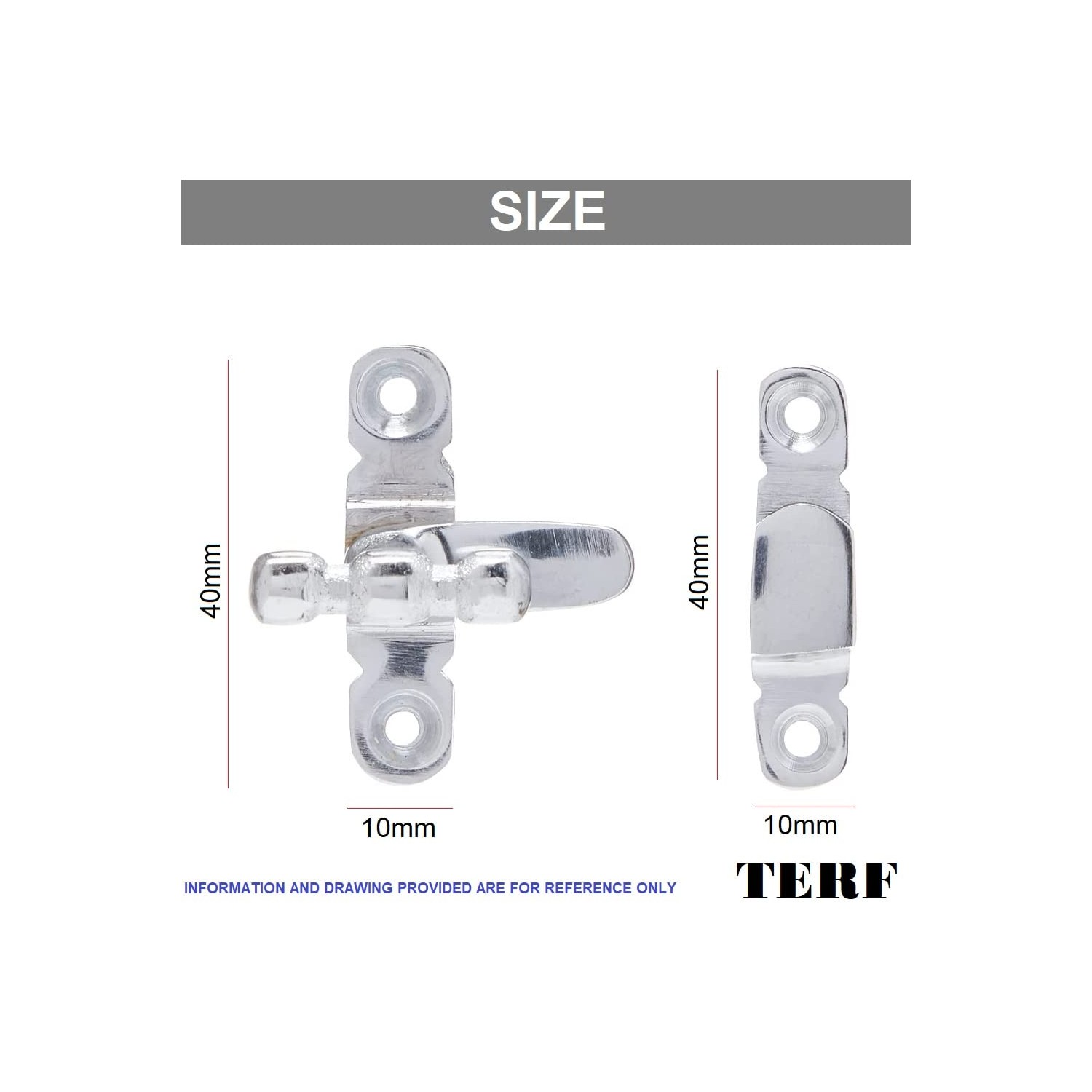 TERF® Showcase Type Catch Polished Chrome 40mm Door Turn Catches ...