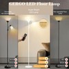 GERGO Led Floor Lamp, Super Bright 11W+7W 2100LM Torchiere Floor