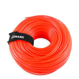 Gimars 110 m x 2.4 mm Mowing Line with Velcro Cable Ties, Round Trimmer Line, Replacement Thread for Grass Trimmer, Orange Brush Cutter Thread