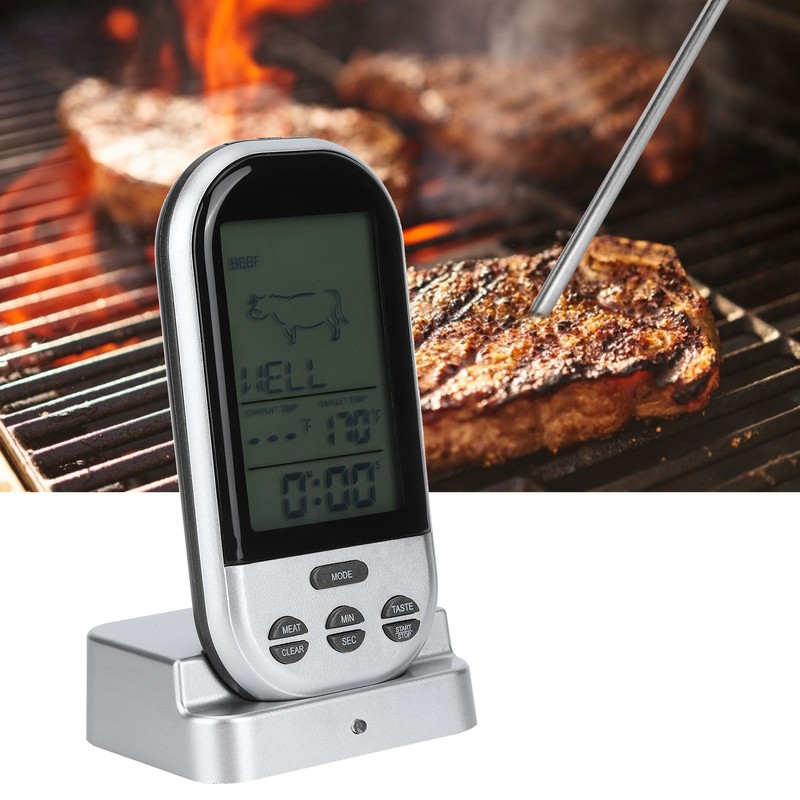 Wireless Electronic Digital Food Meat Thermometer with Probe for Grilling