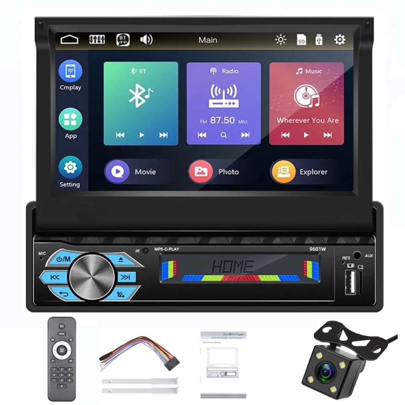 Polarlander 1 DIN 7" Car Radio Stereo Wireless Carplay Touchscreen