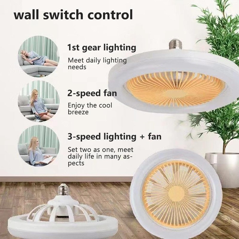 Ceiling Fans with Lighting 30W Dimmable Fan Lamp Modern Smart