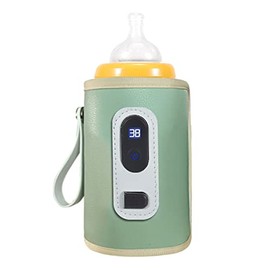 VGEBY Calentador de Biberones, Calentador de Biberones USB con Temperatura Pantalla LCD Calefacción Calentador de Biberones de Leche Portátil Impermeable para Leche Materna y Fórmula