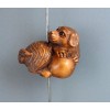 HANDMADE BOXWOOD OJIME BEAD - DOG