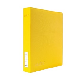 Vault X Premium Exo-Tec 3 Ring TCG Binder for 9 Pocket Trading Card Pages - 30+ Page Capacity Easy Open 3 D-Ring Clip Binder for TCG CCG Photo Cards (Slim, Yellow)