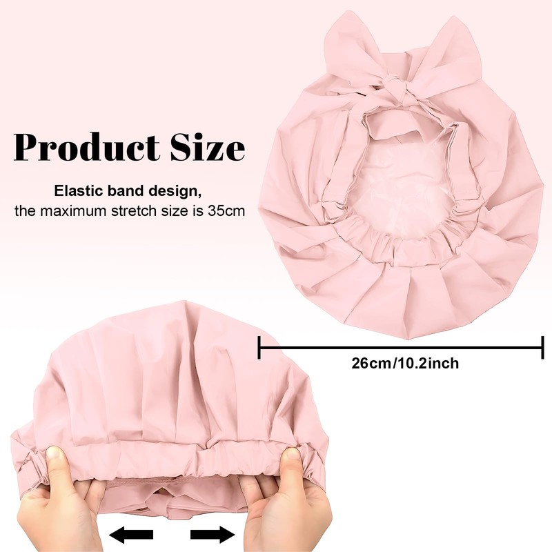 Reusable Waterproof Shower Cap, Elastic Swimming Cap, Large Shower Caps,