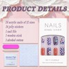 4th of July Press on Nails Medium Square SWEKKE Flower