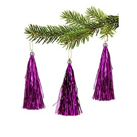 Lamettini Tinsel Pendant Christmas Tree Decoration Christmas Pendant (100, Purple)