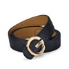 VANNANBA Belts for Genuine Leather with Letter Pinhole Buckle Belt