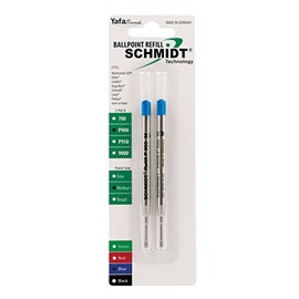 Schmidt P900 Ballpoint Tc Ball Parker Style Refill Medium, Blue, 2 Pack Blister (SC58136)