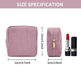 FACAICAI Small Makeup Bag Mini Makeup Pouch Cute Cosmetic Bag for Women Travel Pouch Essentials Bags with Slip-in Pockets (Pink)