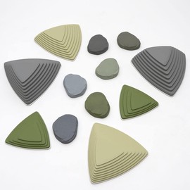 JumpOff Jo - Rocksteady Plus - Balance & Coordination Enhancing Blocks and Puddle Jumper Foam Stones, Sensory Toys for Kids - Indoor and Outdoor Obstacle Course, Set of 12 Pieces - Camo Green