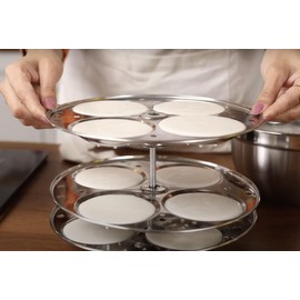 Vinod Stainless Steel Idli Stand – 6 Tier Stand – Makes up to 24 Idlis – Dust Resistant – Ergonomic Plates - Suitable For Indian Cooking – Food Grade Idli Plates For Cooker, Electric Pot, Insta Pot