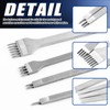 Glarks 4Pcs 3mm White Steel 1/2/4/6 Prong Leather Stitching Punch
