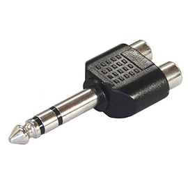 Fuji Part 2 RCA / Pin Plugs (Red and White) to 6.3mm Stereo Standard Plug Converter Adapter AD-617