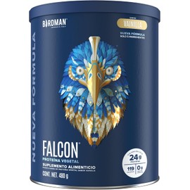Birdman Falcon Protein Proteína Vegetal en Polvo Solo 5 Ingredientes 24G Proteína Sin Azúcar Añadida Sin Gluten Sin Lácteos Vegano Sabor Vainilla 15 Porciones 480G