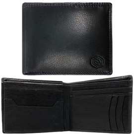 Black Real Leather Wallets for Men - RFID Blocking, Men's Leather Wallet, Gents, Mens Wallets, UK, SP6BLK