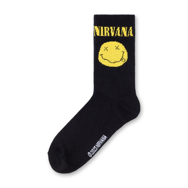 Nirvana Herren-Wadensocken in Schwarz, Weiß und Gelb, 3er-Set | Klassisches